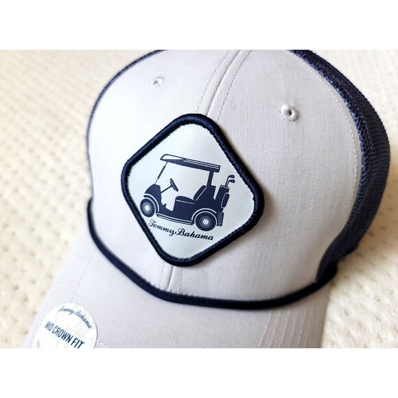 NWT TOMMY BAHAMA GOLF CART ROPE HAT cap gray blue trucker mesh snapback OSFM - Picture 3 of 6